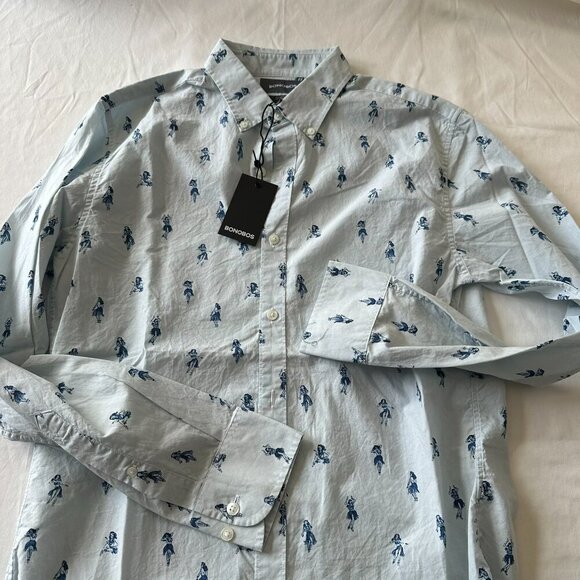 Bonobos Long Sleeve Button Down Hula Pattern - Picture 2 of 3